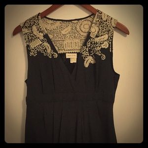 Embroidered black dress